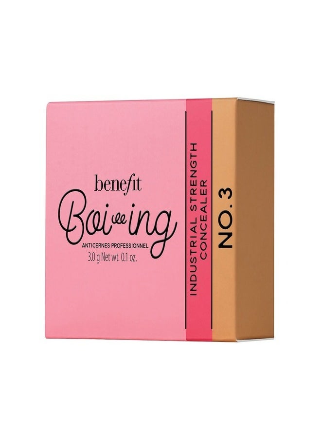 Benefit Boi-ing Industrial Strength Concealer #3 Medium, 0.1 oz / 2.8 g – Full-Coverage Matte Concealer