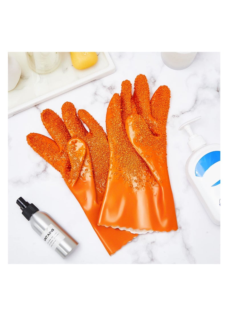 SYOSI, 3 Pairs Sewer Non Slip Gloves, PVC Sewer Gloves Reusable Abrasion Resistant, Drain Cleaning Waterproof Safety Work Gloves for Men Women Plumber Tools