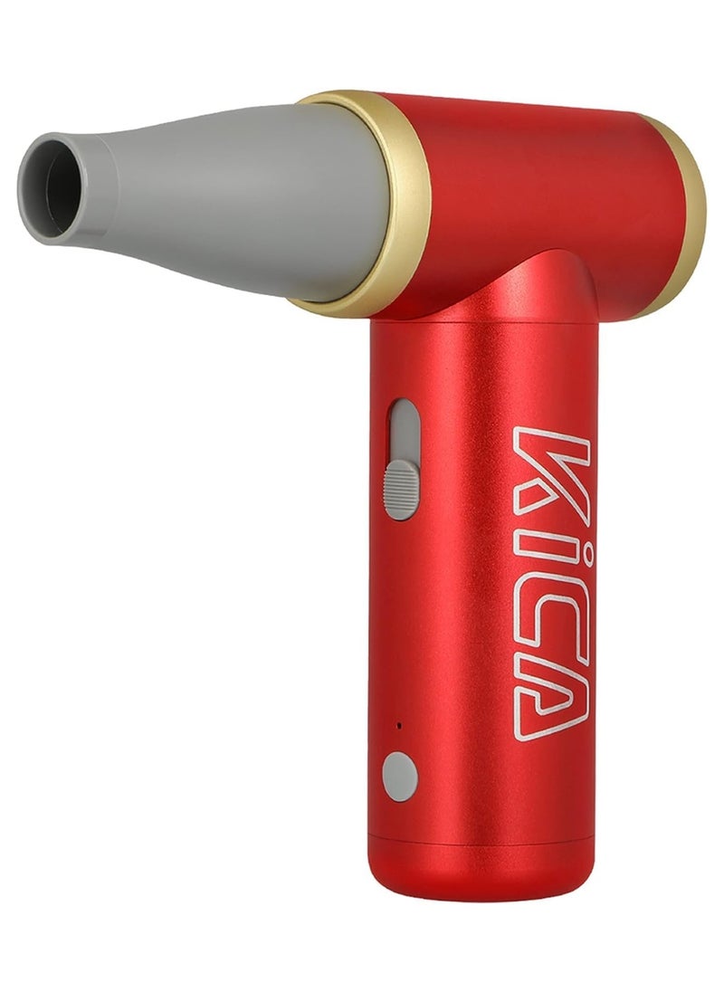 KiCA Jetfan 2.0 Electric Air Duster for Computer/Keyboard/House Cleaning/Camera Lens/Camping/BBQ/Car/Barbershop/Hair Drying,100000RPM,Upgraded Nozzle/BatteryLife,Air Can Substitute Tool-Red