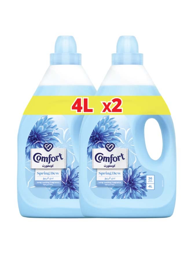 Fabric Softener Spring Dew For Fresh And Soft Clothes Pack Of 2 4.0Liters