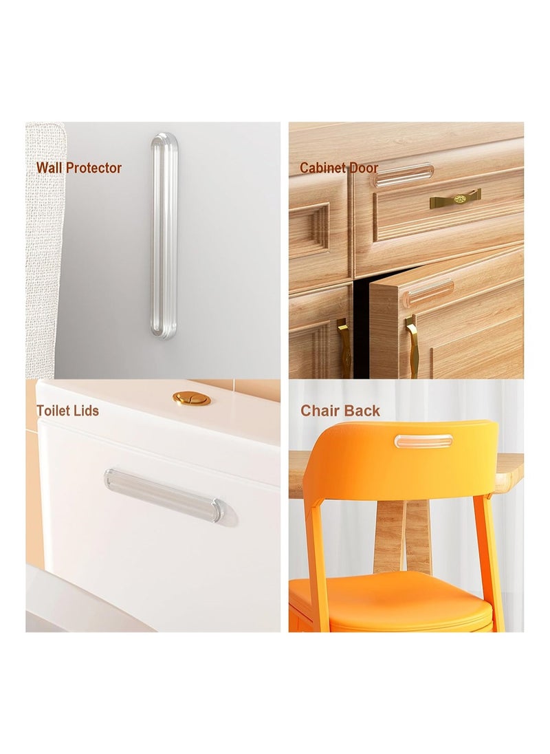 Clear Furniture Bumpers 4 Pack Rubber Bumper Strip for Chairs to Protect Walls Self Adhesive Shower Door Bumpers for Cabinet Door Car Door Drawer Toilet Lid