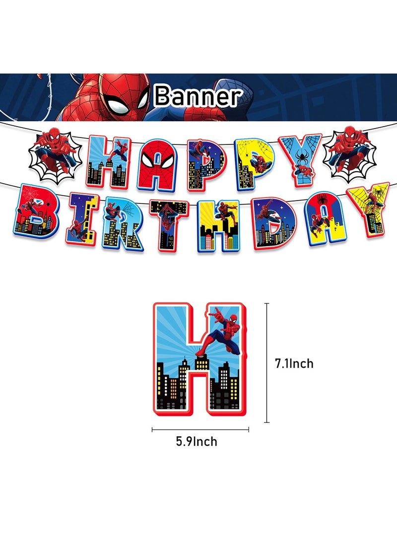 Spider Man Theme Birthday Party Balloon Decoration Set,Birthday Decorations for Kids,Spiderman Cake Decoration Set