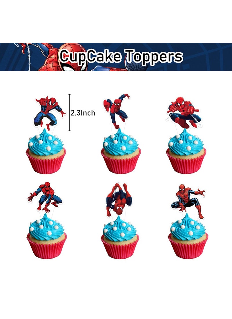 Spider Man Theme Birthday Party Balloon Decoration Set,Birthday Decorations for Kids,Spiderman Cake Decoration Set