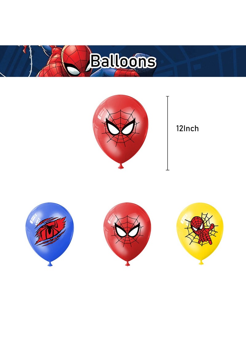 Spider Man Theme Birthday Party Balloon Decoration Set,Birthday Decorations for Kids,Spiderman Cake Decoration Set