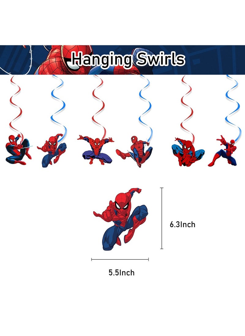 Spider Man Theme Birthday Party Balloon Decoration Set,Birthday Decorations for Kids,Spiderman Cake Decoration Set