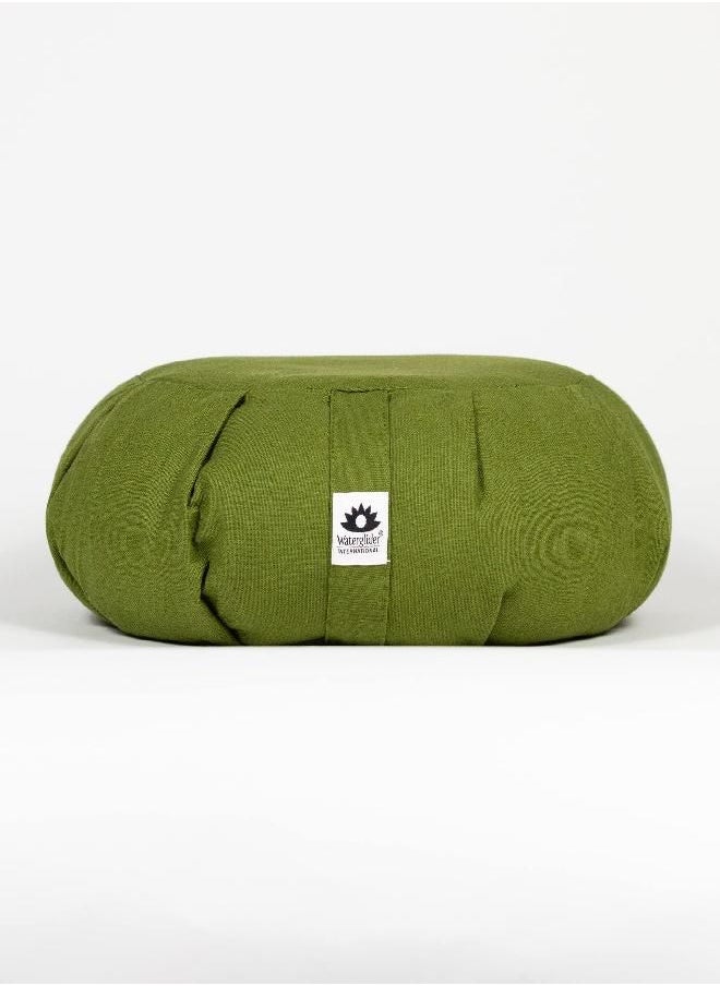 Waterglider International Zafu Cushion, Yoga Meditation Pillow with USA Buckwheat Fill - Avocado