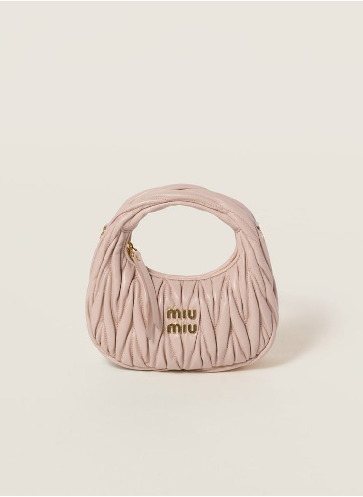 MIU MIU Wander Matelass é Soft Leather Mini Hobo Bag (Naked Pink)