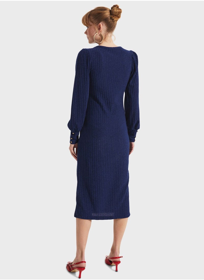 Ribbed Knitted Dress