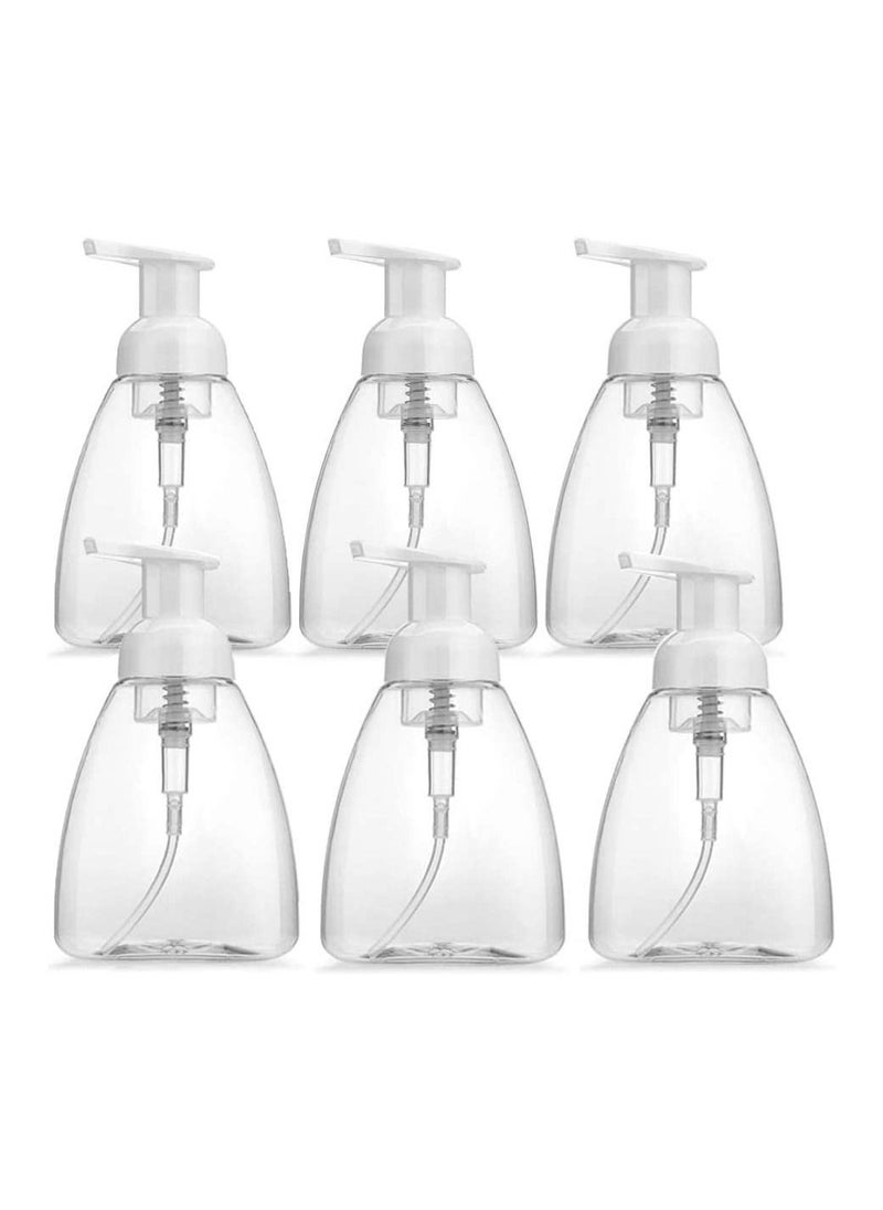 Foaming Soap Dispenser 6 Pack Hand Dispensers Refillable Plastic Foam Bottle Oval Clear Pump Bottles for Kitchen Bathroom 300ml