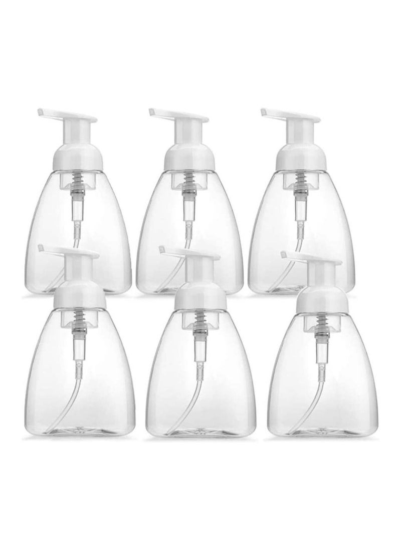 Foaming Soap Dispenser 6 Pack Hand Dispensers Refillable Plastic Foam Bottle Oval Clear Pump Bottles for Kitchen Bathroom 300ml