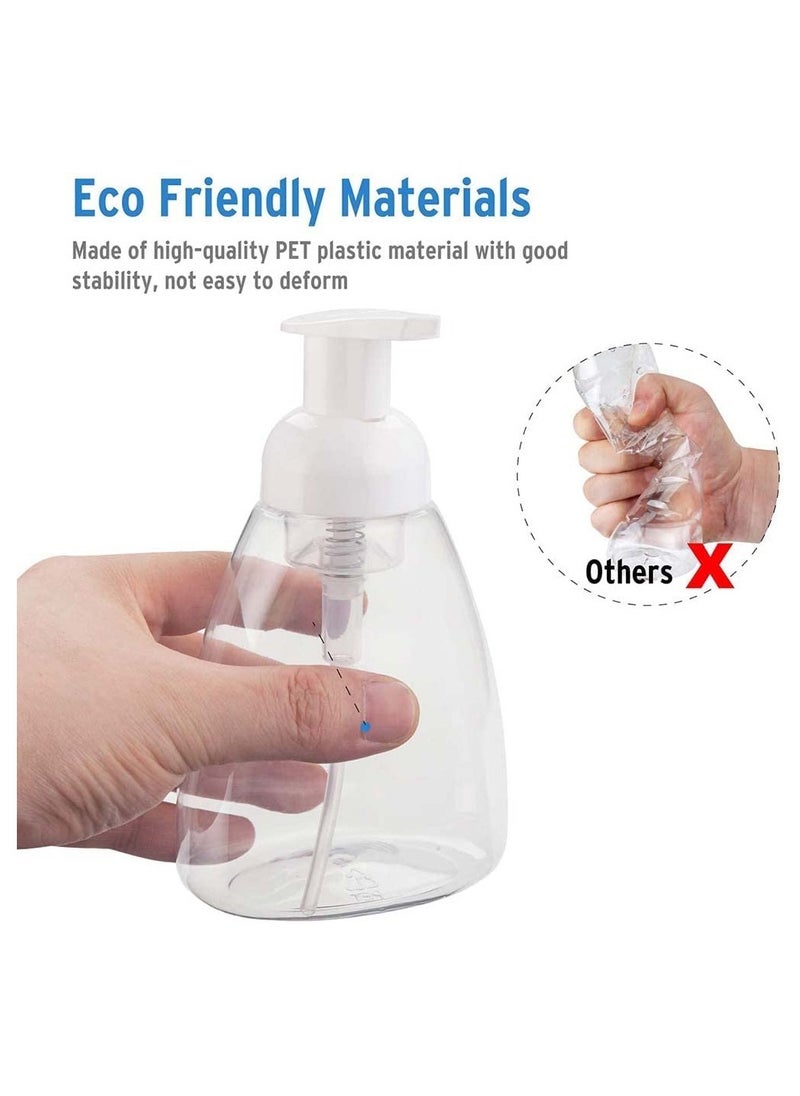 Foaming Soap Dispenser 6 Pack Hand Dispensers Refillable Plastic Foam Bottle Oval Clear Pump Bottles for Kitchen Bathroom 300ml