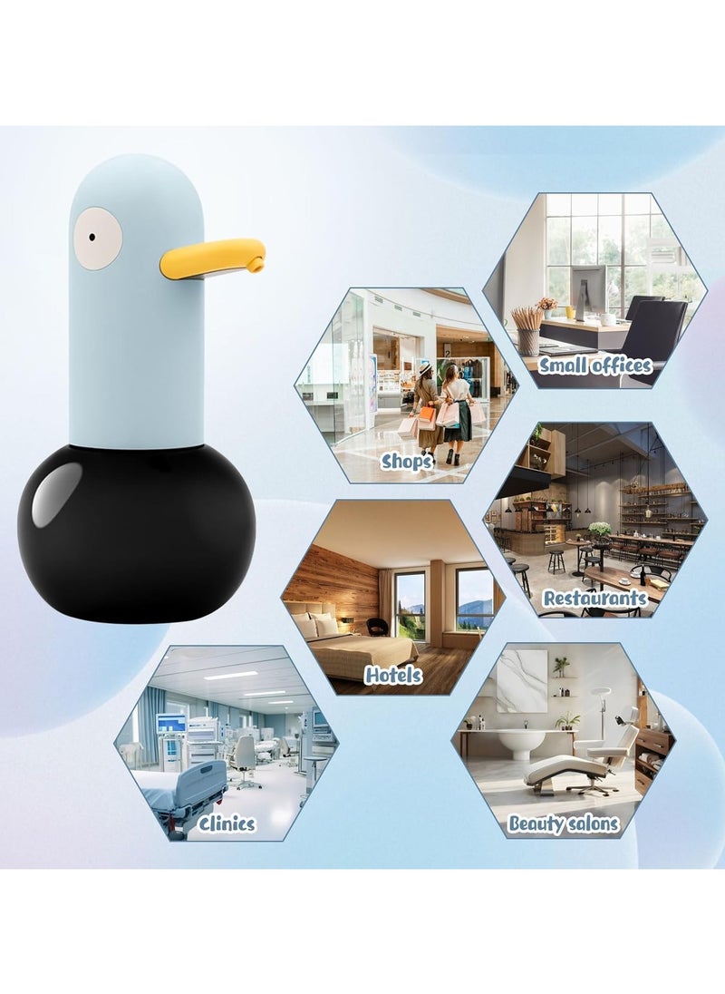 Touchless Soap Dispenser Cartoon Duck Shape Hand Soap Dispenser with 2 Adjustable & IPX4 Waterproof, 400ml Rechargeable Soap Dispenser