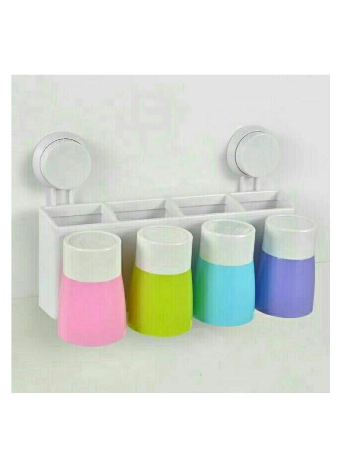 Automatic Toothpaste Dispenser & Toothbrush Holder  Space Saving MultiFunctional Bathroom Organizer