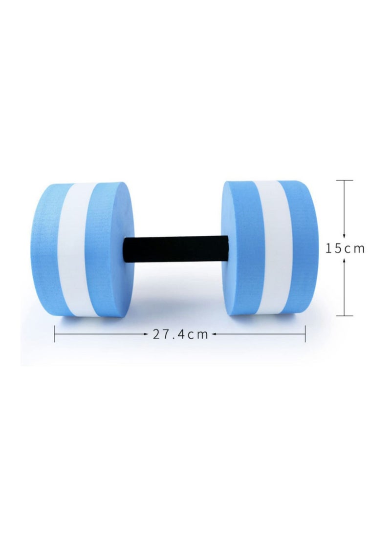 2Pcs Swimming EVA Blue Floating Dumbbell Water Aerobics Aquatic Barbell Fitness Exercise Water Yoga Durable Stylish for Aerobic Exercise