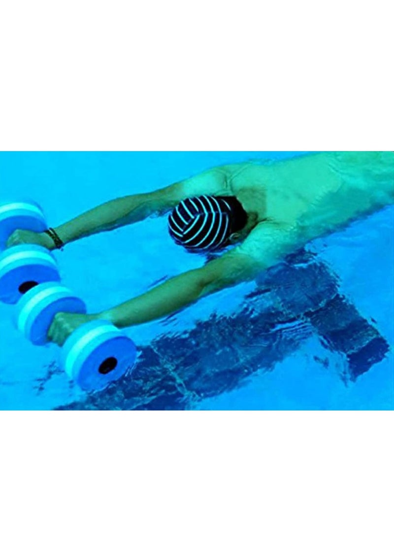 2Pcs Swimming EVA Blue Floating Dumbbell Water Aerobics Aquatic Barbell Fitness Exercise Water Yoga Durable Stylish for Aerobic Exercise