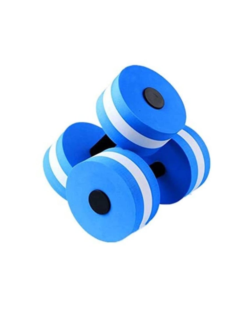 2Pcs Swimming EVA Blue Floating Dumbbell Water Aerobics Aquatic Barbell Fitness Exercise Water Yoga Durable Stylish for Aerobic Exercise