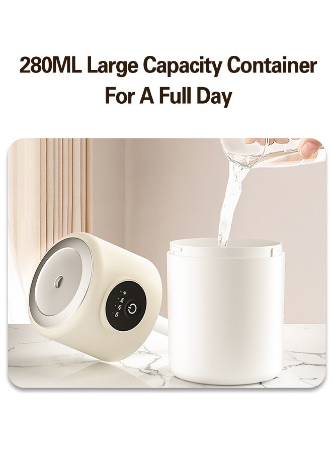 White Humidifier 280ML Air Humidifier 360° Rotating Nozzle Can Be Timed for Home, Office, Etc