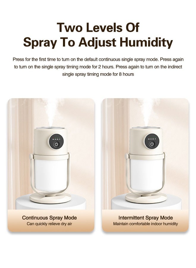 White Humidifier 280ML Air Humidifier 360° Rotating Nozzle Can Be Timed for Home, Office, Etc