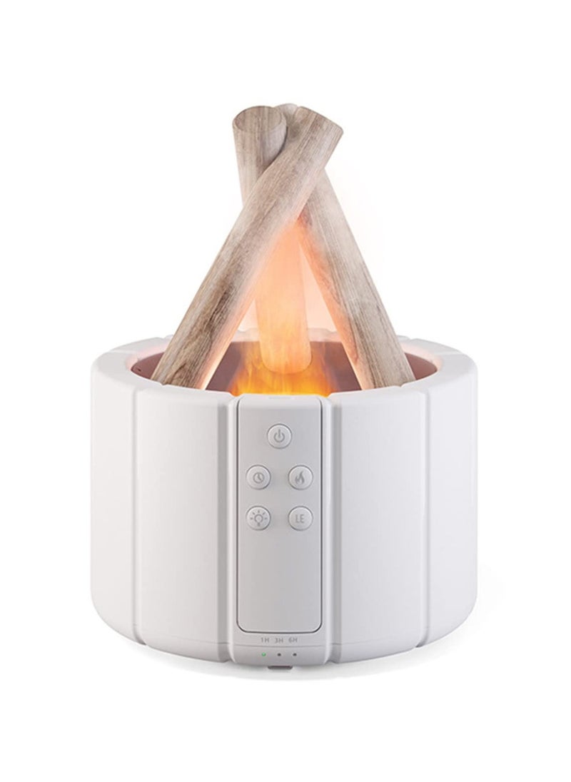 Bonfire Flame Aromatherapy Essential Oil Diffuser with Remote Control, Adjustable Mist u0026 Brightness, Auto Shut-Off, 250ml Cool Mist Humidifier for Home, Bedroom, Office (White)