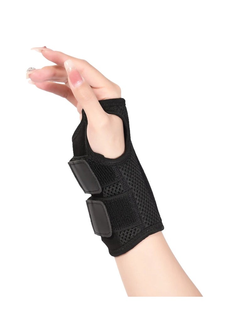 Wrist Brace, Adjustable Wrist Wraps Wrist Support, Carpal Tunnel Wrist Strap With Compression Sleeve For Arrthritis Tendonitis Sprain Injuries Wrist Pain, (Black Right Hand, Small And Medium Size)