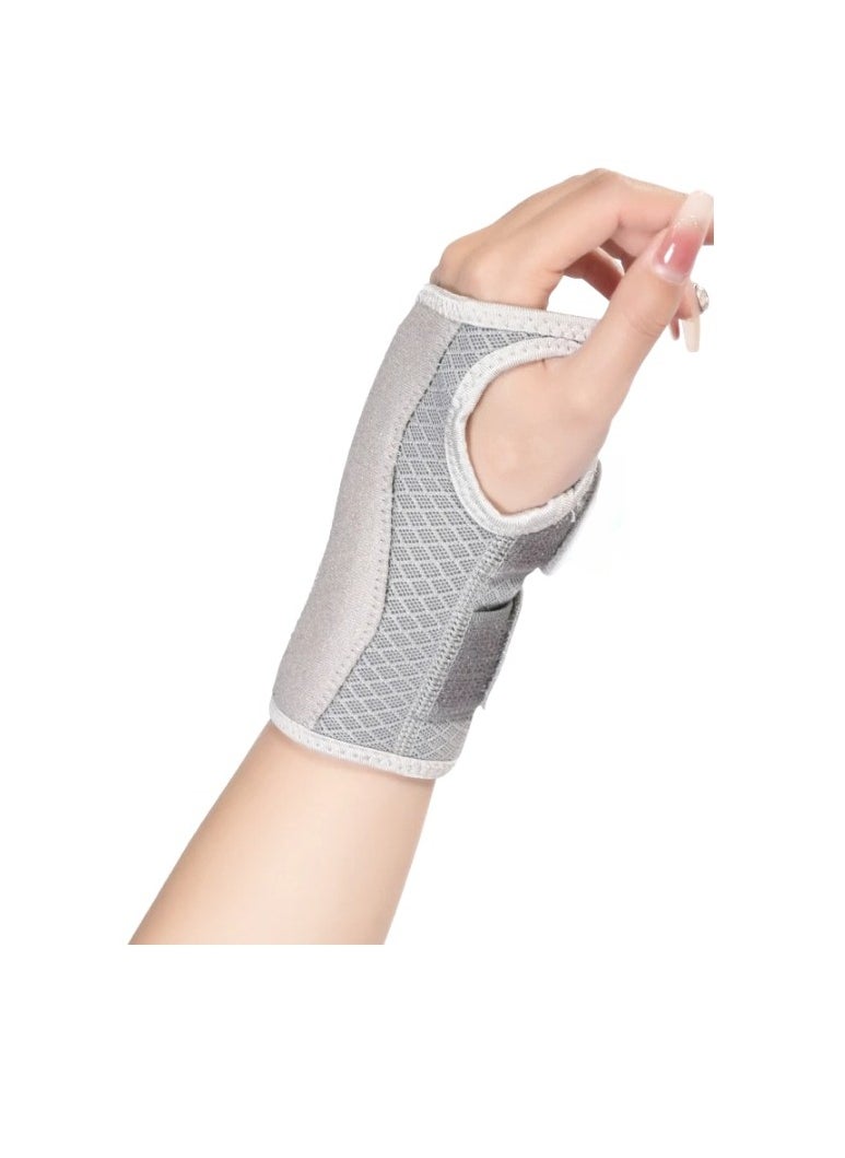 Wrist Brace, Adjustable Wrist Wraps Wrist Support, Carpal Tunnel Wrist Strap With Compression Sleeve For Arrthritis Tendonitis Sprain Injuries Wrist Pain, (Grey Left Hand, Small And Medium Size)