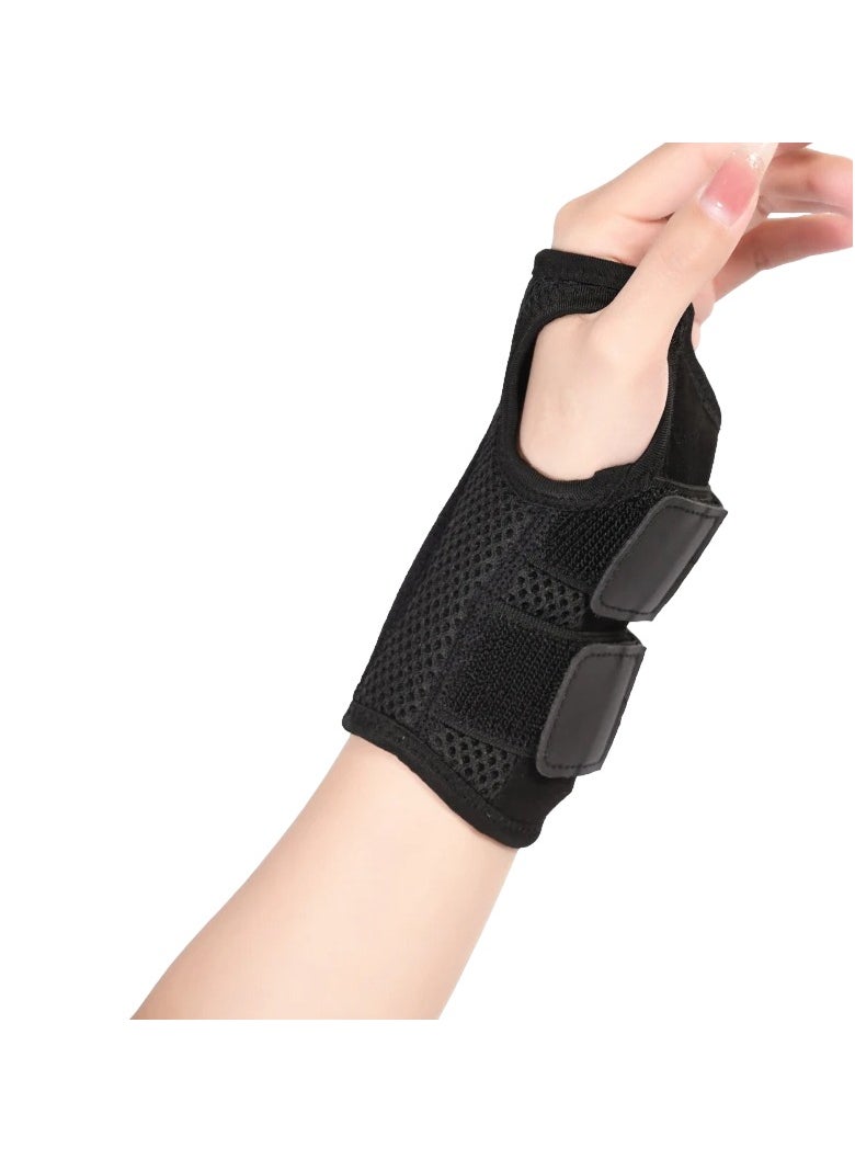 Wrist Brace, Adjustable Wrist Wraps Wrist Support, Carpal Tunnel Wrist Strap With Compression Sleeve For Arrthritis Tendonitis Sprain Injuries Pain, (Black Left Hand, Large And Extra Large Size)