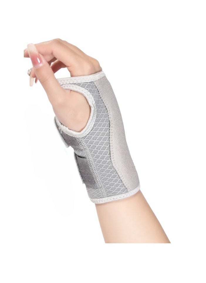 Wrist Brace, Adjustable Wrist Wraps Wrist Support, Carpal Tunnel Wrist Strap With Compression Sleeve For Arrthritis Tendonitis Sprain Injuries Pain, (Grey Right Hand, Large And Extra Large Size)