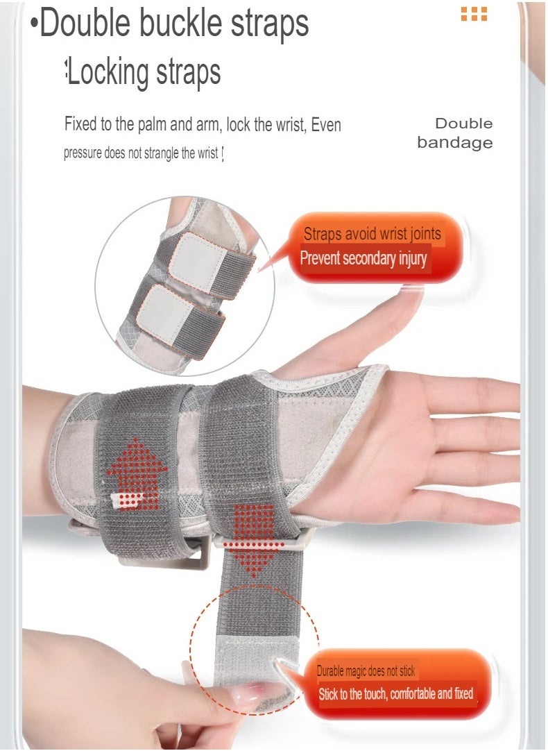 Wrist Brace, Adjustable Wrist Wraps Wrist Support, Carpal Tunnel Wrist Strap With Compression Sleeve For Arrthritis Tendonitis Sprain Injuries Wrist Pain, (Grey Right Hand, Small And Medium Size)