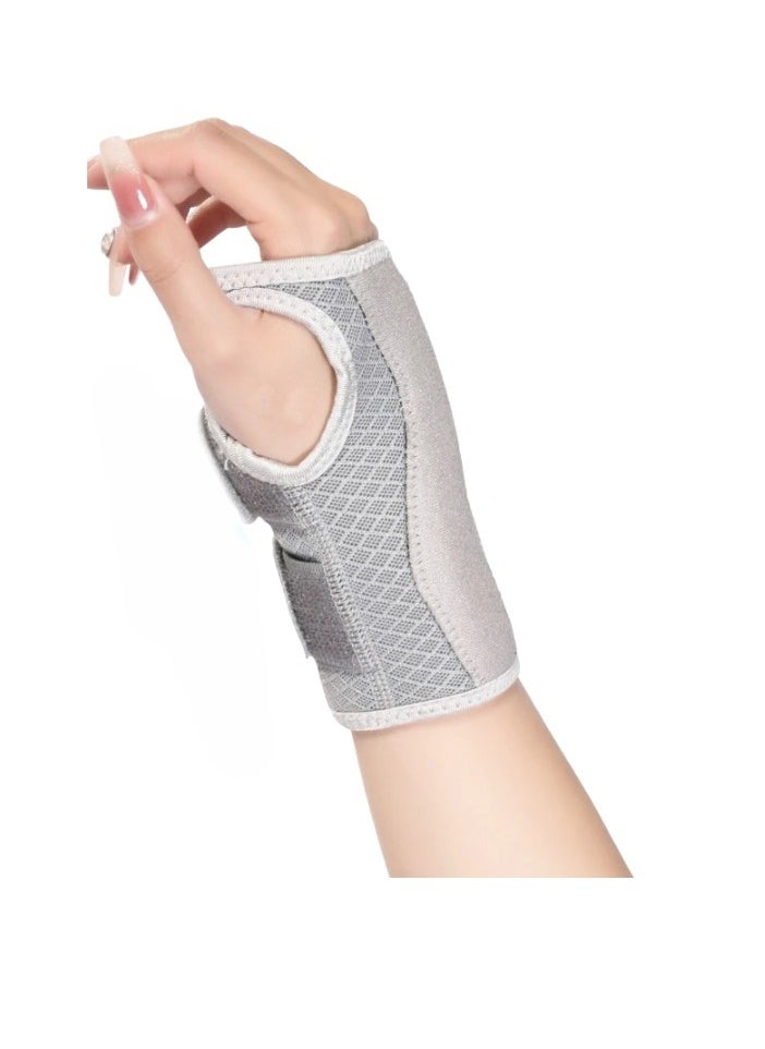 Wrist Brace, Adjustable Wrist Wraps Wrist Support, Carpal Tunnel Wrist Strap With Compression Sleeve For Arrthritis Tendonitis Sprain Injuries Wrist Pain, (Grey Right Hand, Small And Medium Size)