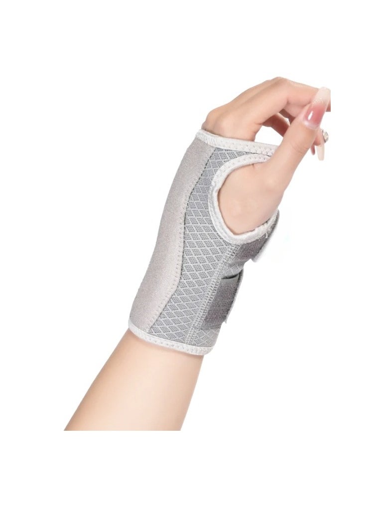 Wrist Brace, Adjustable Wrist Wraps Wrist Support, Carpal Tunnel Wrist Strap With Compression Sleeve For Arrthritis Tendonitis Sprain Injuries Pain, (Grey Left Hand, Large And Extra Large Size)