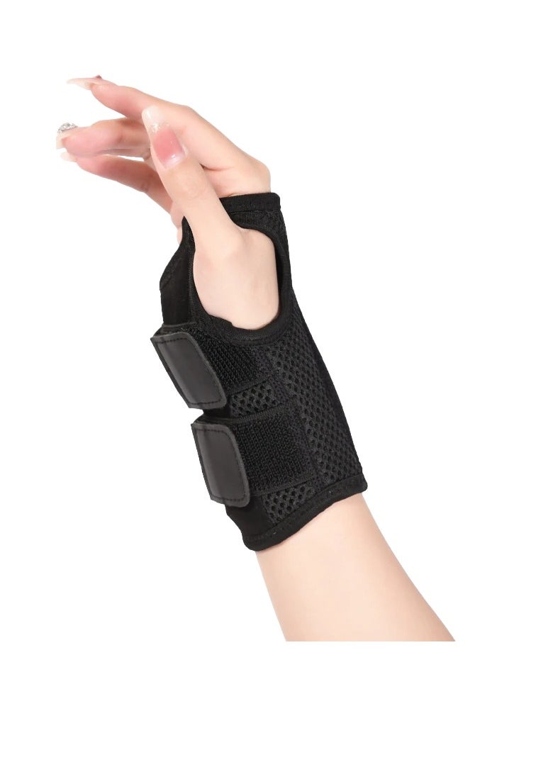 Wrist Brace, Adjustable Wrist Wraps Wrist Support, Carpal Tunnel Wrist Strap With Compression Sleeve For Arrthritis Tendonitis Sprain Injuries Pain, (Black Right Hand, Large And Extra Large Size)