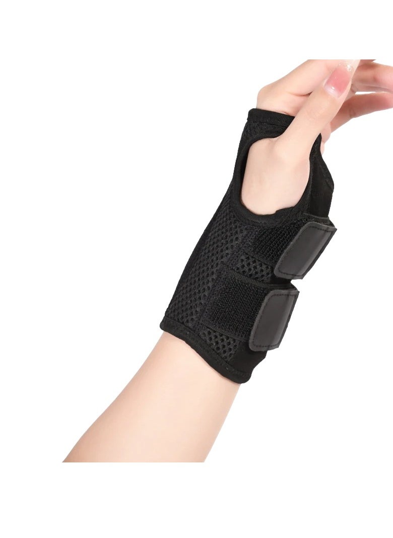 Wrist Brace, Adjustable Wrist Wraps Wrist Support, Carpal Tunnel Wrist Strap With Compression Sleeve For Arrthritis Tendonitis Sprain Injuries Wrist Pain, (Black Left Hand, Small And Medium Size)