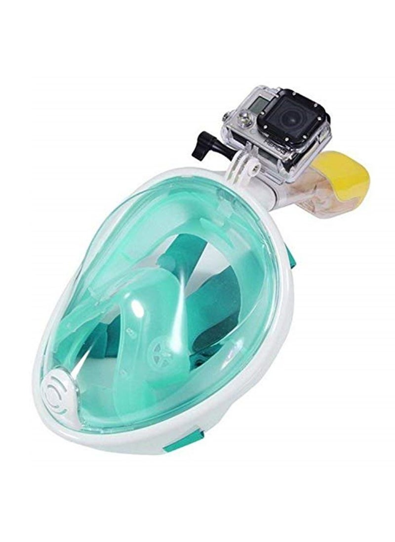 M size anti fog detachable dry snorkeling full face mask set scuba diving mask-green