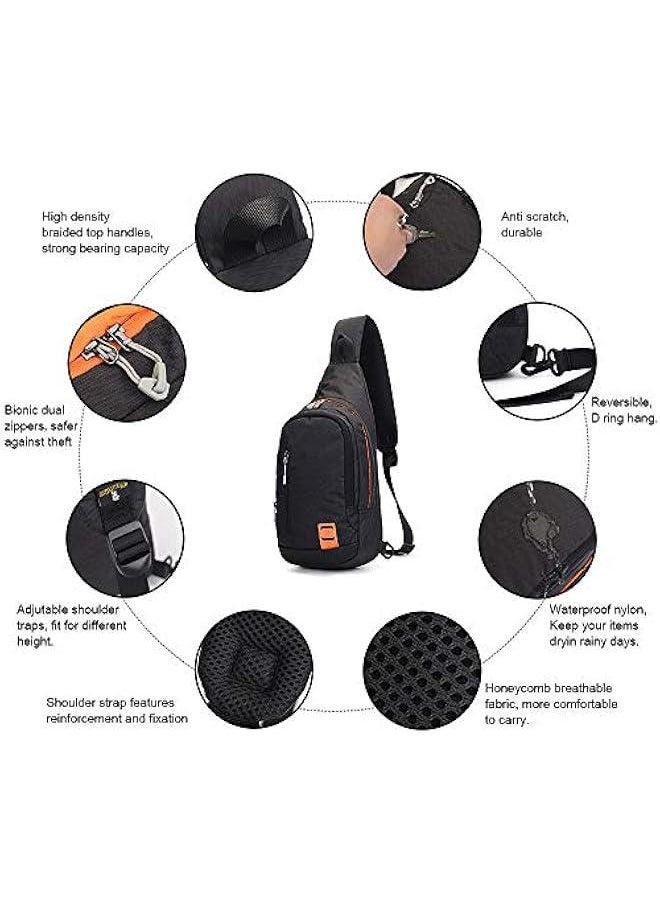 Small Sling Backpack Waterproof Uni Shoulder Bag Chest Crossbody Daypack