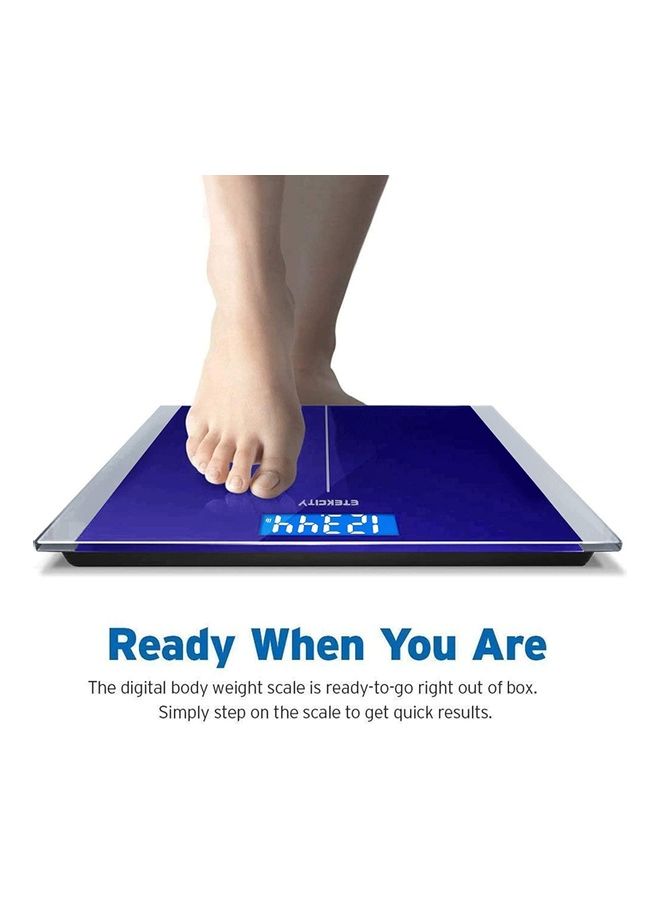 Digital Body Weight Bathroom Scale Blue/Silver 12x0.87x12inch