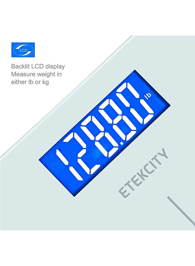 Digital Body Weight  Scale White 12x0.87x12inch