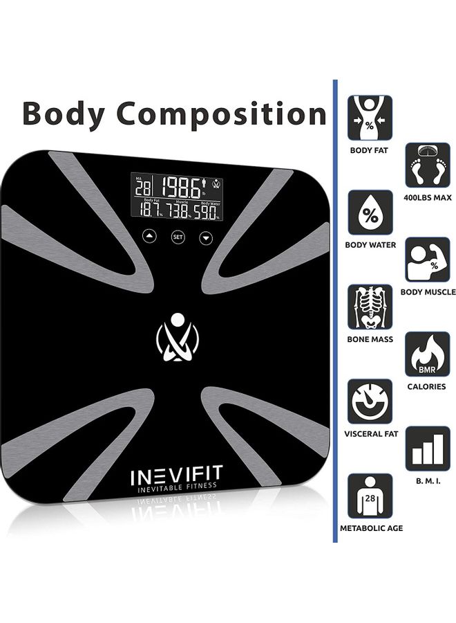 Digital Bathroom Scale Black/White 12x12x0.9inch