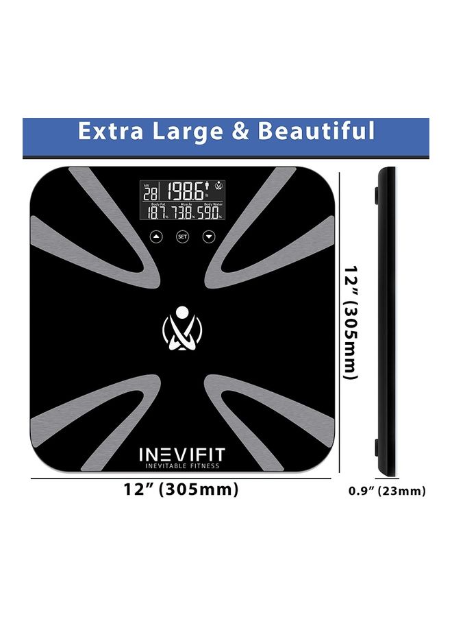 Digital Bathroom Scale Black/White 12x12x0.9inch