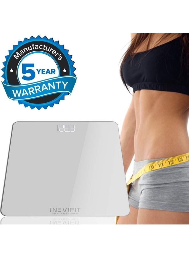 Digital Weighing Scale White 11x11x0.8inch