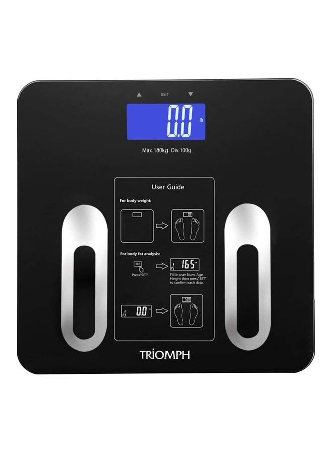 Digital Smart Weighing Scale Black 11x11x0.78inch