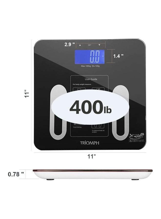 Digital Smart Weighing Scale Black 11x11x0.78inch