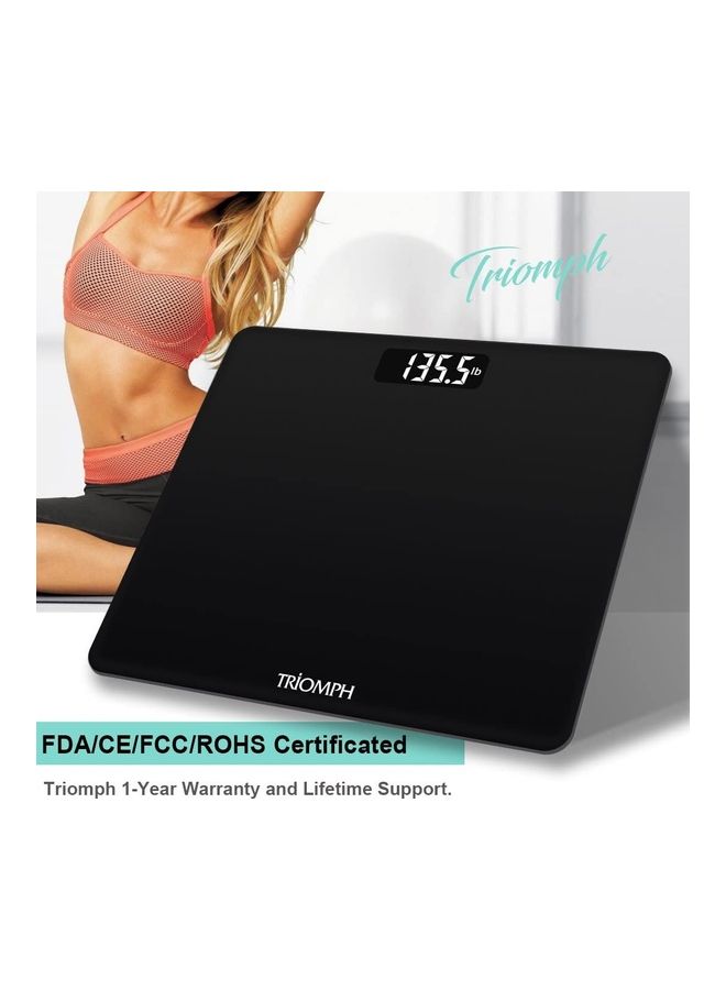 Digital Weighing Scale Black 11.8x10.2x0.7inch