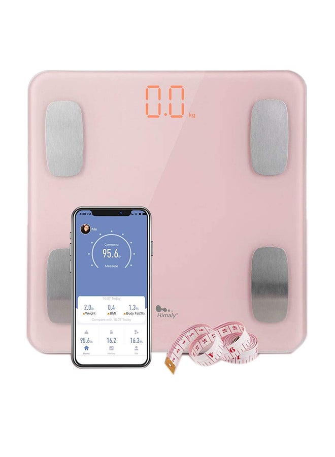 Smart Digital Weight Scales Pink 11x11x0.9inch