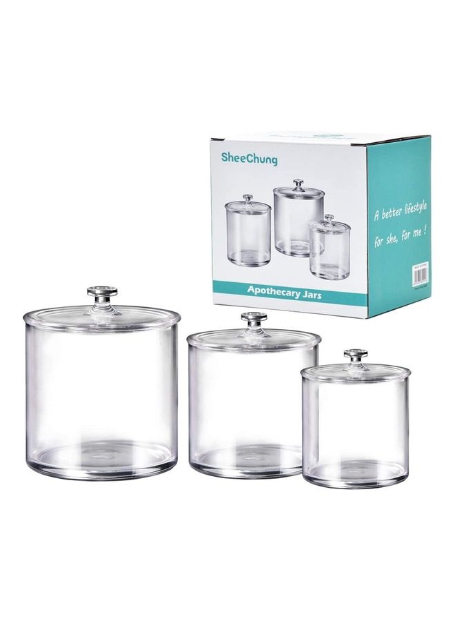 3-Piece Apothecary Jars Clear 5.3 x 5 x 4.2inch