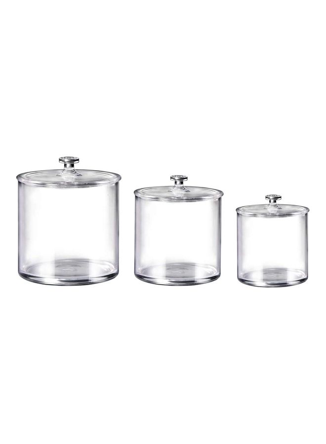 3-Piece Apothecary Jars Clear 5.3 x 5 x 4.2inch