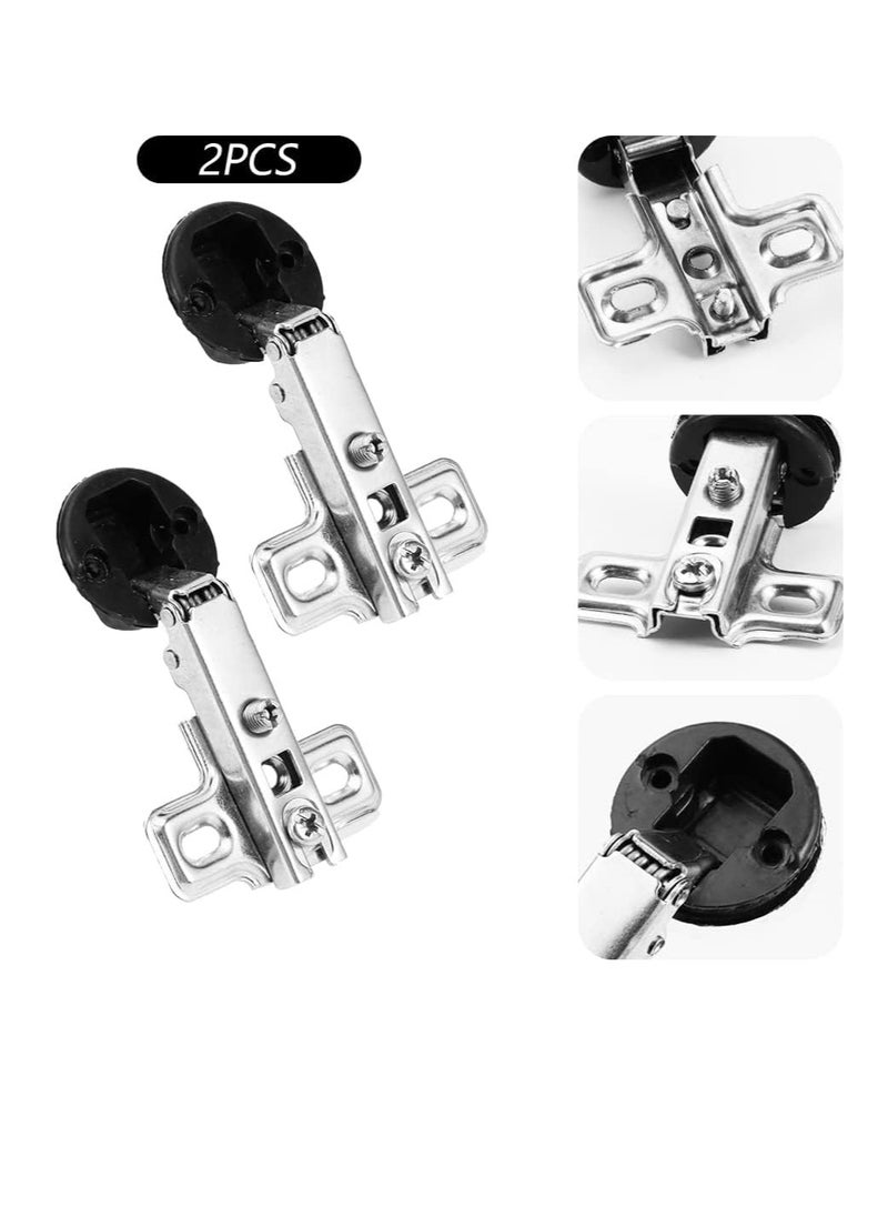 Glass Door Hinges, 2 Pcs Cabinet Door Hinges Solf Close Hinge Invisible Furniture Hinges, Straight Arm Hinges Match with 26mm Cup Screws(2Pcs Glass Door Hinge)