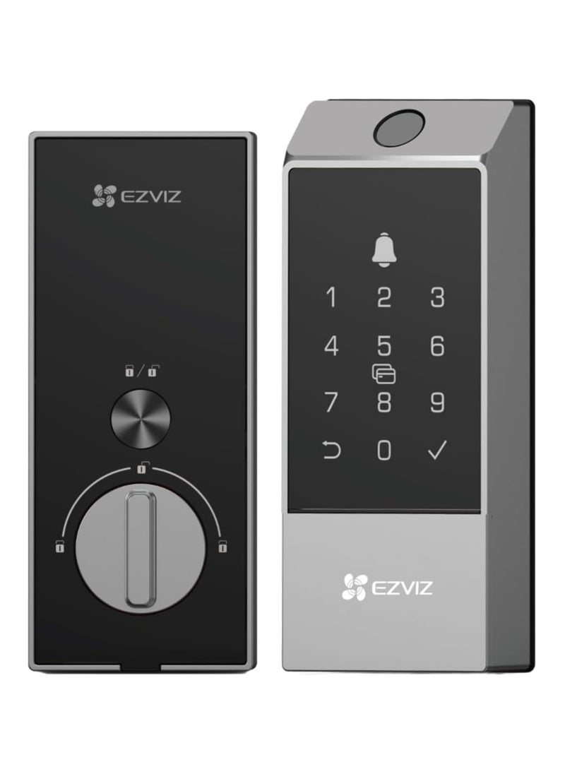 EZVIZ DL04 Pro Smart Lock – 5-in-1 Keyless Entry with Fingerprint Access, Bluetooth & Wi-Fi Enabled, Real-Time Notifications, Privacy Mode, and Durable Aluminum Design