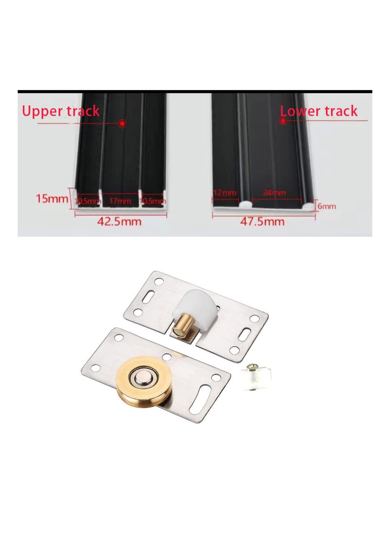 2 Pieces Sliding Door Roller Mute Nylon Wheels Gear Track Kits  30mm Furniture Roller Wheels Sliding Wheels  Sliding Door Fittings Heavy Duty Door Runner for Wardrobe Cabinet