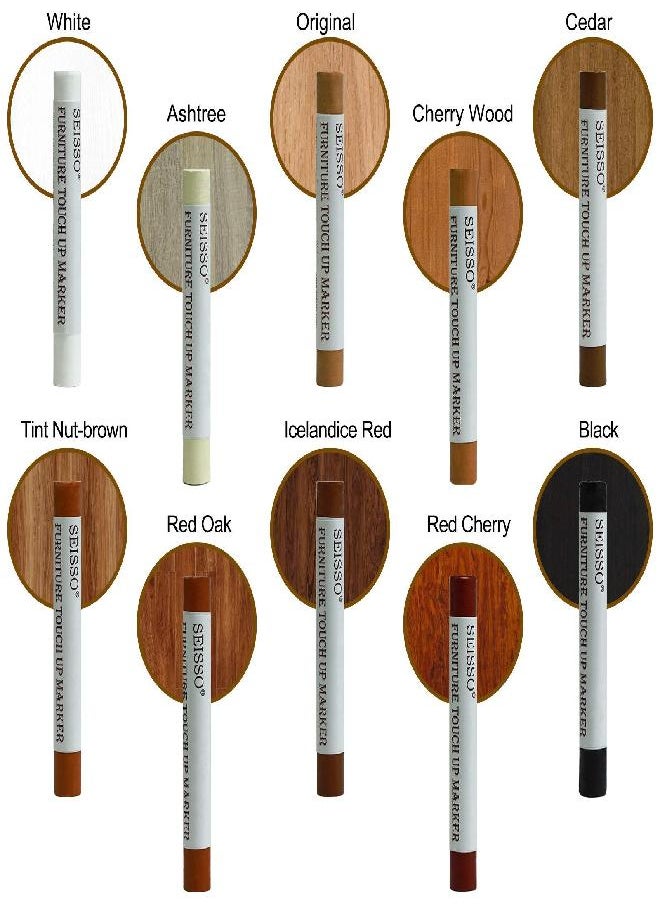 SEISSO Wood Filler Sticks, Furniture Wax Crayons for Scratches, 10 Pcs Wood Floor Repair Wax Filler Sticks, Touch Up Wax Sticks Repair Kit for Scratches, Holes, Floor, Laminate, Carpenters