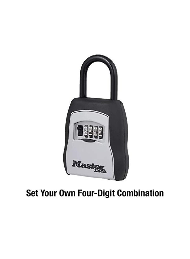 5 Key Capacity Portable Lock Box Black/Grey 9.2x5.2x1.9inch